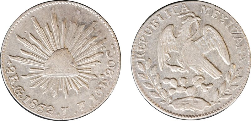 2 REALES DE GUANAJUATO (1862/51)