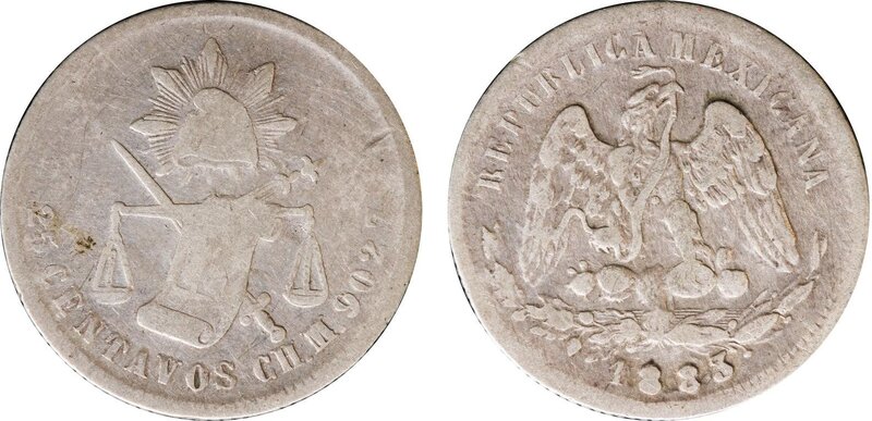 25 CENTAVOS CHIHUAHUA (1883)