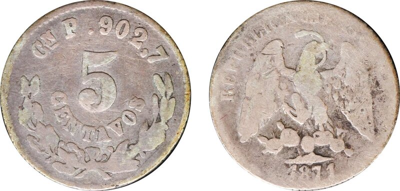 5 CENTAVOS CULIACAN (1871)