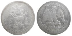 25 CENTAVOS ALAMOS (1890)