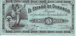 5 PESOS ESTADO DE DURANGO (1914)