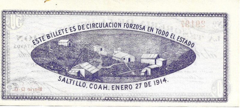 50 CENTAVOS TESORERIA DE LA FEDERACION (1914)