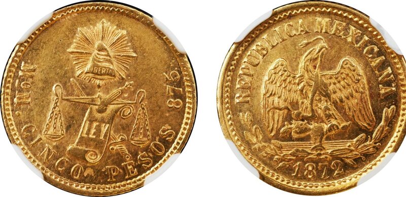 5 PESOS MEXICO (1872/62)