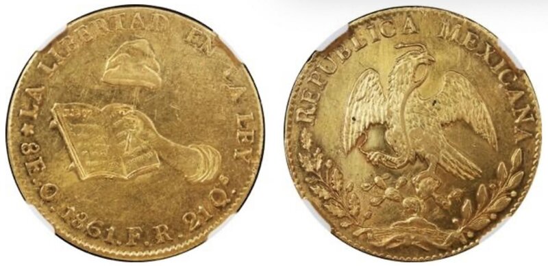 8 ESCUDOS OAXACA (1861)