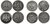 LOTE DE 4 PIEZAS DE 5 CENTAVOS (1887-1896-1889-1887)