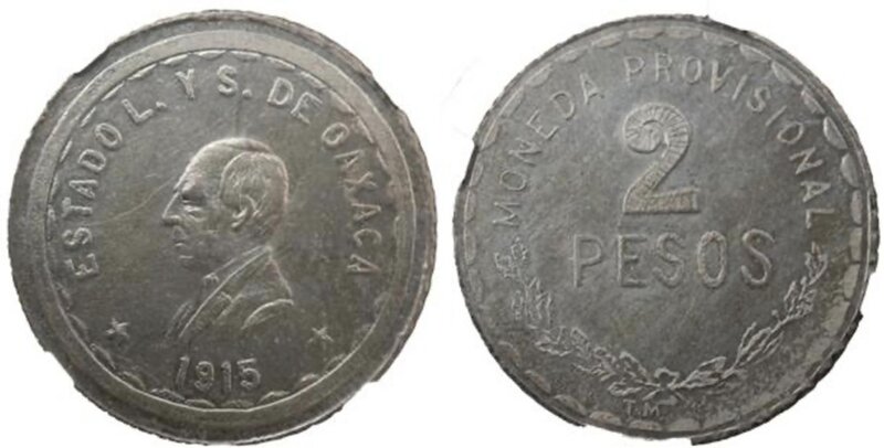 2 PESOS OAXACA (1915)