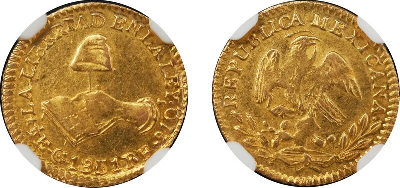 1/2 ESCUDO GUANAJUATO (1851)