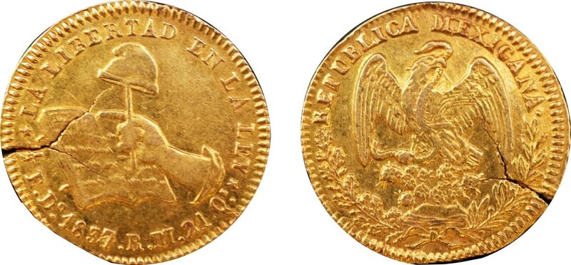 1/2 ESCUDO DURANGO (1837/4)