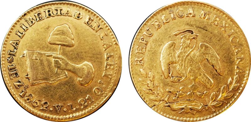 1 ESCUDO ZACATECAS (1862)