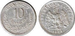 10 CENTAVOS HERMOSILLO (1881)