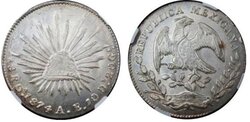 8 REALES OAXACA (1874)
