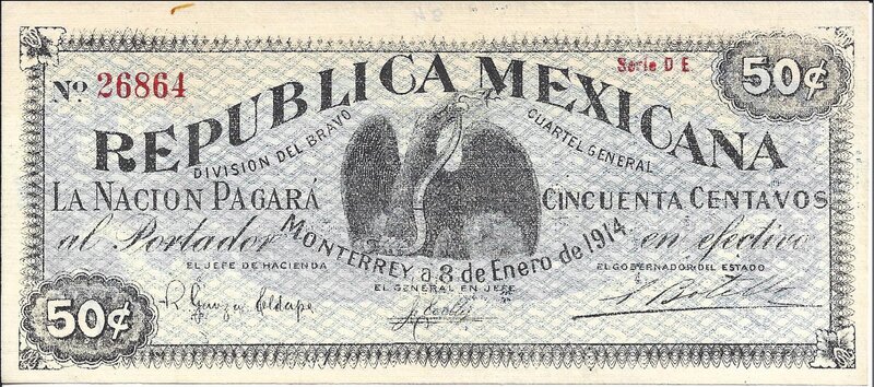 50 CENTAVOS REPUBLICA MEXICANA (1914)