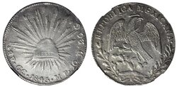 8 REALES DE GUADALUPE Y CALVO (1845)