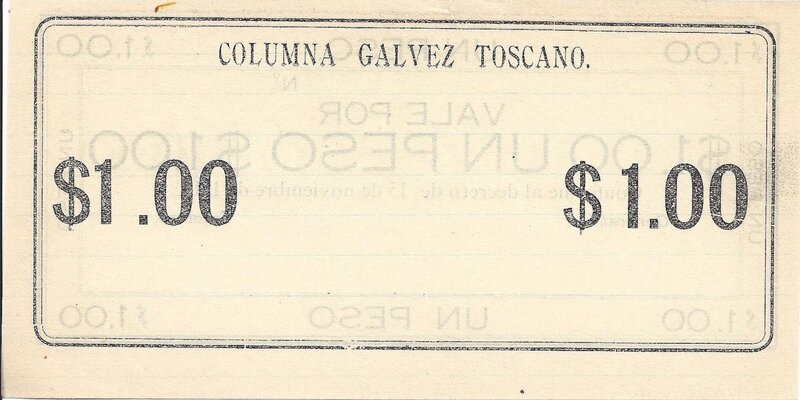 1 PESO COLUMNA GALVEZ TOSCANO (1914)