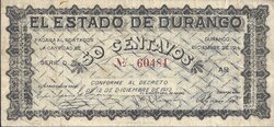 50 CENTAVOS ESTADO DE DURANGO (1914)