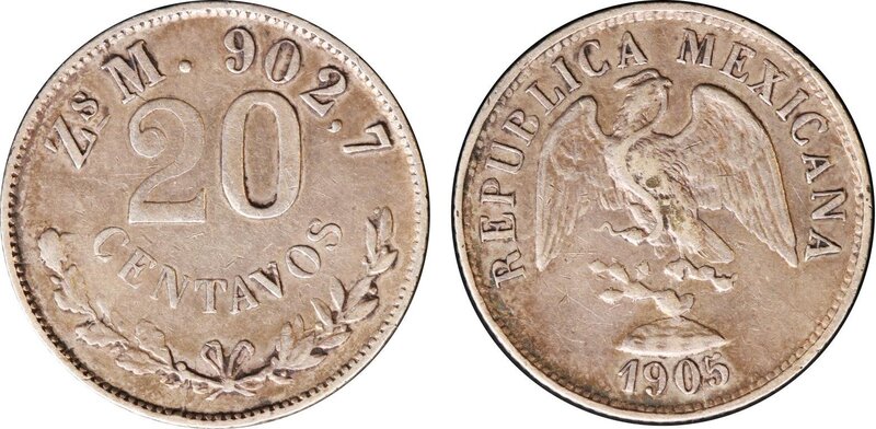 20 CENTAVOS ZACATECAS (1905)