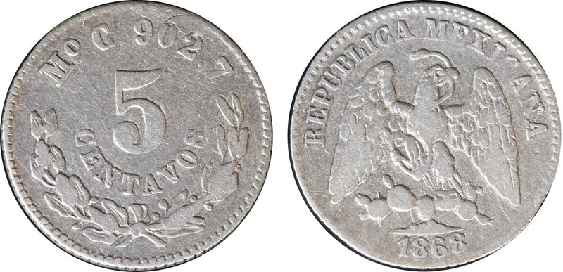 5 CENTAVOS MEXICO (1868)