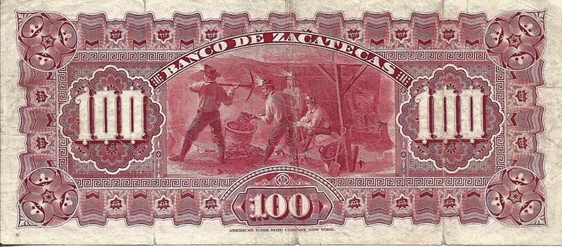 100 PESOS BANCO DE ZACATECAS