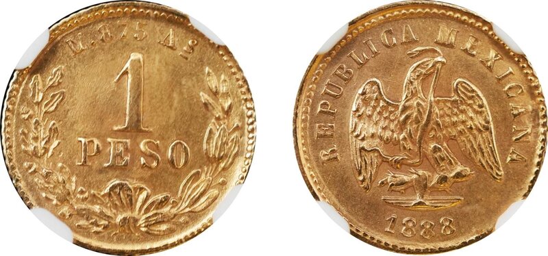 1 PESO ALAMOS (1888)