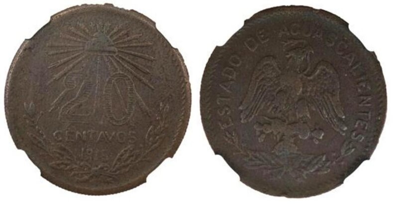 20 CENTAVOS AGUASCALIENTES (1915)
