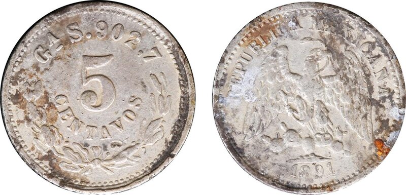 5 CENTAVOS GUADALAJARA (1891)