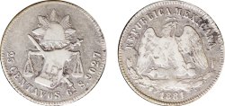 25 CENTAVOS GUADALAJARA (1881/0)