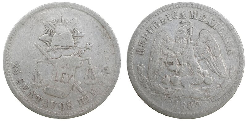 25 CENTAVOS HERMOSILLO (1883)