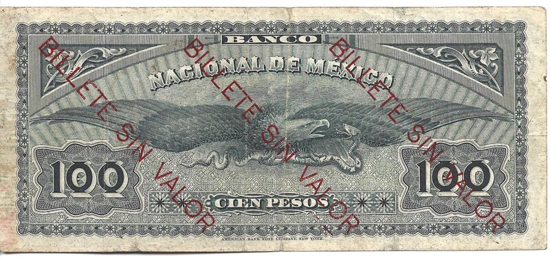 100 PESOS BANCO NACIONAL DE MEXICO