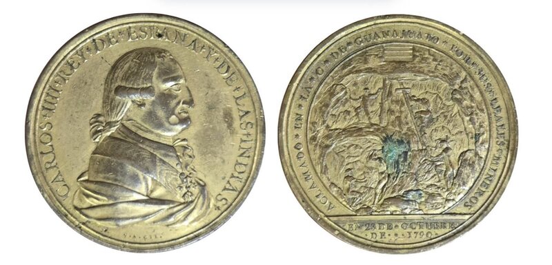 GUANAJUATO LOS MINEROS COBRE DORADO (1790)