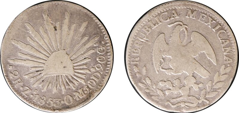 2 REALES DE ZACATECAS (1853)